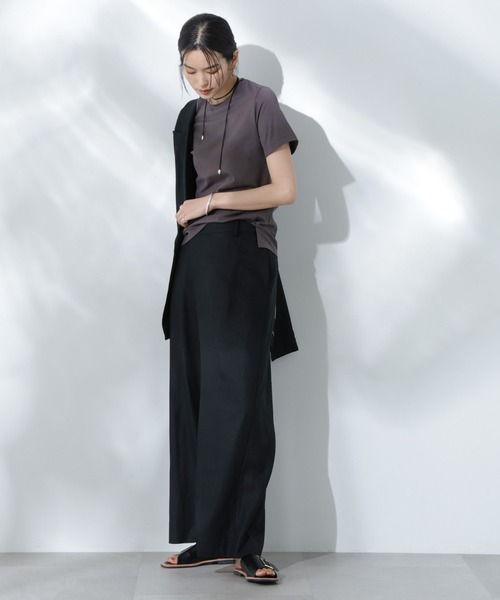 NANO universe(ナノユニバース)の「Anti Soaked(R) 汗染み防止クルーネックTシャツ(Tシャツ/カットソー・レディース・ホワイト/ブラック/カーキ/チャコール・S/M/L)」の8枚目の写真