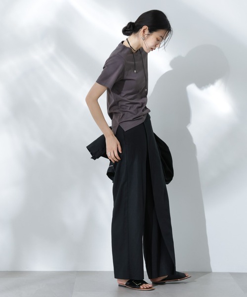 NANO universe(ナノユニバース)の「Anti Soaked(R) 汗染み防止クルーネックTシャツ(Tシャツ/カットソー・レディース・ホワイト/ブラック/カーキ/チャコール・S/M/L)」の9枚目の写真