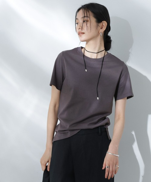 NANO universe(ナノユニバース)の「Anti Soaked(R) 汗染み防止クルーネックTシャツ(Tシャツ/カットソー・レディース・ホワイト/ブラック/カーキ/チャコール・S/M/L)」の5枚目の写真