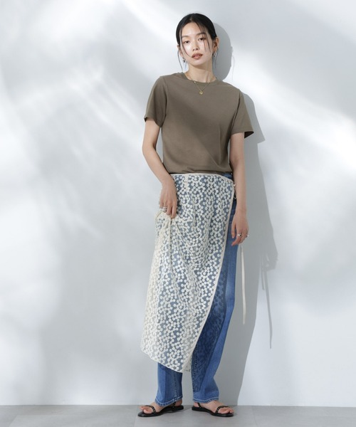 NANO universe(ナノユニバース)の「Anti Soaked(R) 汗染み防止クルーネックTシャツ(Tシャツ/カットソー・レディース・ホワイト/ブラック/カーキ/チャコール・S/M/L)」の16枚目の写真