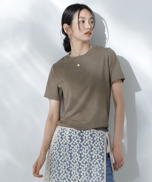 NANO universe(ナノユニバース)の「Anti Soaked(R) 汗染み防止クルーネックTシャツ(Tシャツ/カットソー・レディース・ホワイト/ブラック/カーキ/チャコール・S/M/L)」の13枚目の写真