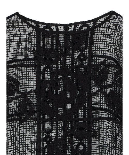 MEDI LOOSE MESH FLOWER KNIT TOPS（Tシャツ/カットソー