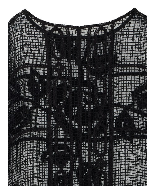 セール】MEDI LOOSE MESH FLOWER KNIT TOPS（Tシャツ/カットソー