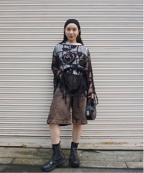 トップス MEDI LOOSE MESH FLOWER KNIT TOPS MEDI LOOSE MESH FLOWER KNIT TOPS
