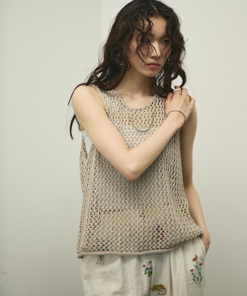 Mesh Knit Vest / メッシュニットベスト（ベスト）｜Lutim by u