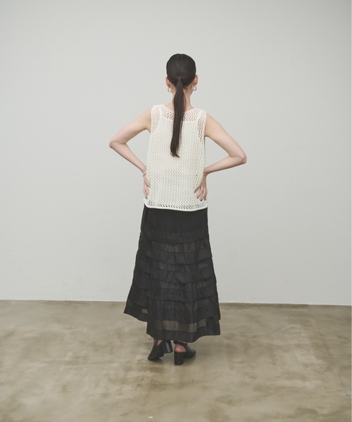 Lutim by u（ルチバイユー）の「Mesh Knit Vest / メッシュニットベスト（ベスト・レディース・チャコールグレー/ナチュラル/ホワイト・FREE）」の8枚目の写真