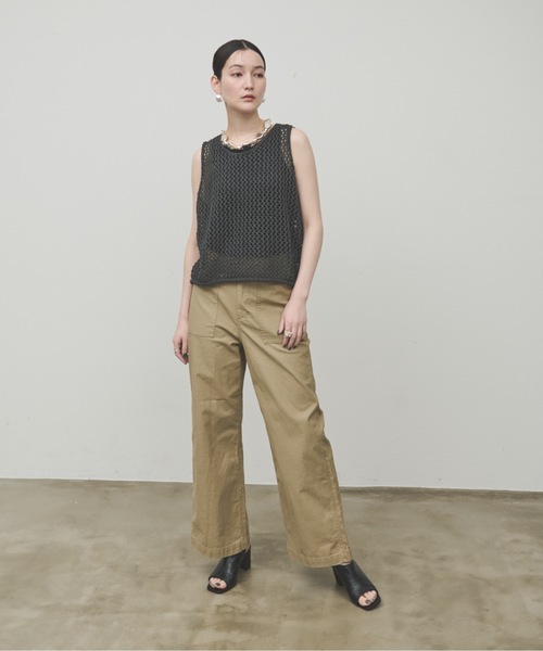 Lutim by u（ルチバイユー）の「Mesh Knit Vest / メッシュニットベスト（ベスト・レディース・チャコールグレー/ナチュラル/ホワイト・FREE）」の14枚目の写真