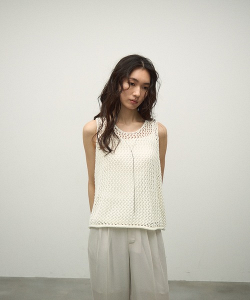 Mesh Knit Vest / メッシュニットベスト（ベスト）｜Lutim by u