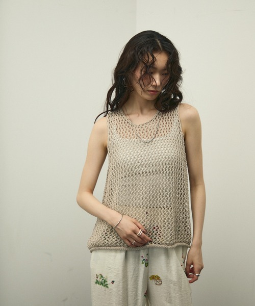 jaded london lose mesh Knit メッシュニット ホワイト loose mesh knit / 2color | F A S H I R U