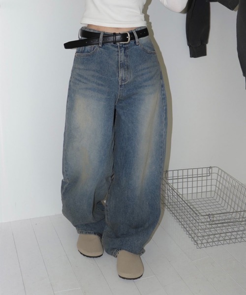 BEIDELLI（ベイデリー）の「[BELLIDE MADE] バルーンワイドデニムパンツ（デニムパンツ・レディース・ダークグレー/ブルー・SMALL/MEDIUM/LARGE）」の9枚目の写真