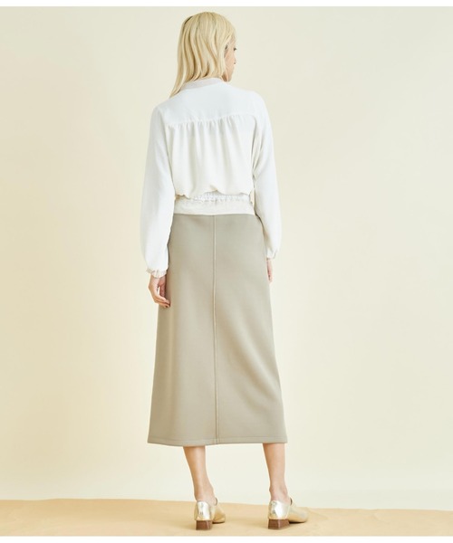 Settimissimo(セッティミッシモ)の「バンドカラー ピンタック 2WAY スリーブ ブラウス(シャツ/ブラウス・レディース・オフホワイト/ブルー・FREE)」の10枚目の写真