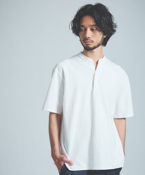 接触冷感】Vネック スキッパーTシャツ/ヘンリーネック/COVEROSS(R)（T