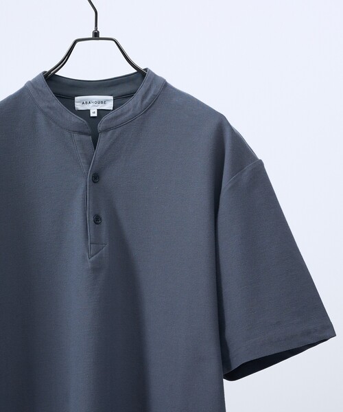ABAHOUSE（アバハウス）の「【接触冷感】Vネック スキッパーTシャツ/ヘンリーネック/COVEROSS(R)（Tシャツ/カットソー・メンズ・ホワイト/ブラック/カーキ/ネイビー/チャコールグレー・44/48/46）」の3枚目の写真