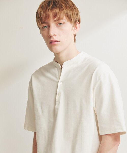ABAHOUSE（アバハウス）の「【接触冷感】Vネック スキッパーTシャツ/ヘンリーネック/COVEROSS(R)（Tシャツ/カットソー・メンズ・ホワイト/ブラック/カーキ/ネイビー/チャコールグレー・44/48/46）」の13枚目の写真