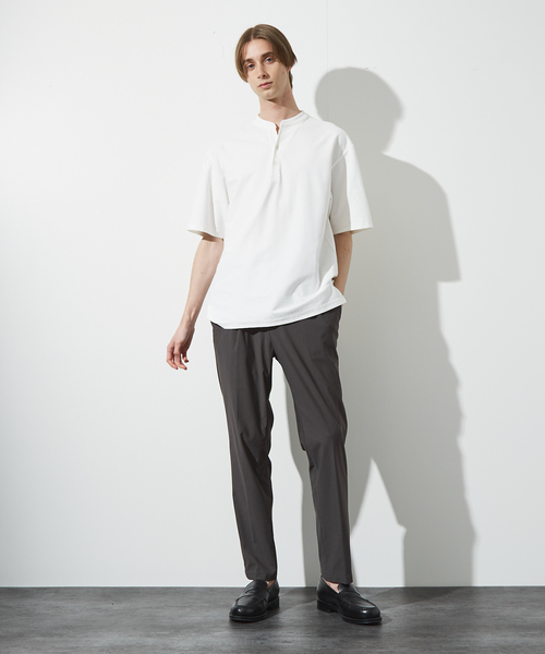 【接触冷感】Vネック スキッパーTシャツ/ヘンリーネック/COVEROSS(R) 接触冷感】Vネック スキッパーTシャツ/ヘンリーネック/COVEROSS
