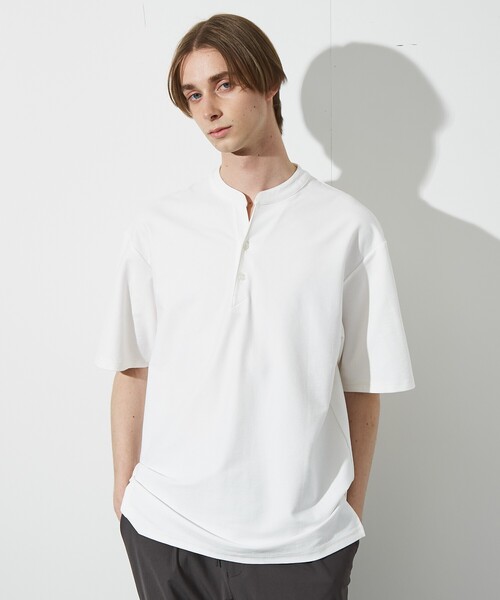 ABAHOUSE（アバハウス）の「【接触冷感】Vネック スキッパーTシャツ/ヘンリーネック/COVEROSS(R)（Tシャツ/カットソー・メンズ・ホワイト/ブラック/カーキ/ネイビー/チャコールグレー・44/48/46）」の15枚目の写真