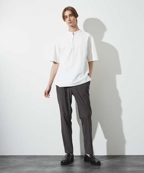 ABAHOUSE（アバハウス）の「【接触冷感】Vネック スキッパーTシャツ/ヘンリーネック/COVEROSS(R)（Tシャツ/カットソー・メンズ・ホワイト/ブラック/カーキ/ネイビー/チャコールグレー・44/48/46）」の16枚目の写真