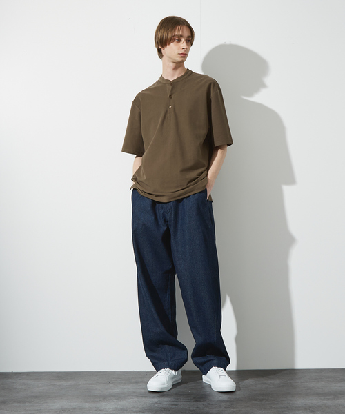【接触冷感】Vネック スキッパーTシャツ/ヘンリーネック/COVEROSS(R) 接触冷感】Vネック スキッパーTシャツ/ヘンリーネック/COVEROSS