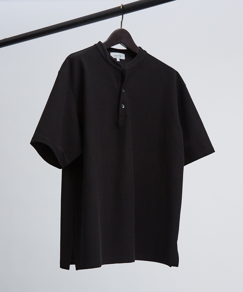 【接触冷感】Vネック スキッパーTシャツ/ヘンリーネック/COVEROSS(R) 接触冷感】Vネック スキッパーTシャツ/ヘンリーネック/COVEROSS