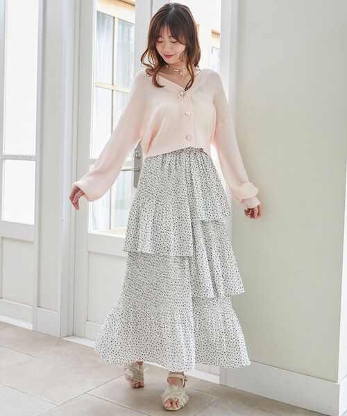 MAJESTIC LEGON（マジェスティックレゴン）の「チャームボタンUVカットカーディガン（カーディガン/ボレロ・レディース・オフホワイト/イエロー/ピンク/レッド/ブルー/ブラック・MEDIUM）」の8枚目の写真