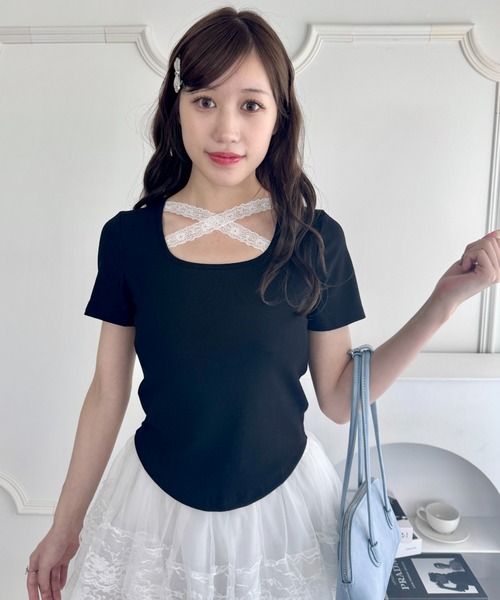 セール】フロントクロスレーストップス（Tシャツ/カットソー
