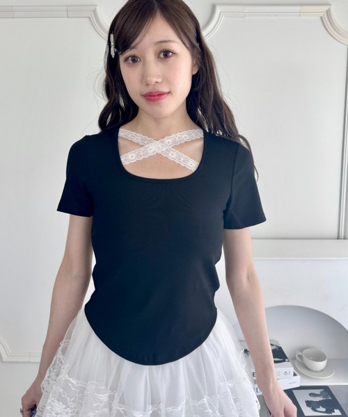 セール】フロントクロスレーストップス（Tシャツ/カットソー