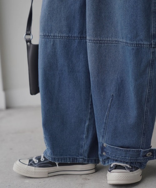 HUG.U(ハグユー)の「ゆるカーブ バナナデニムパンツ(デニムパンツ・レディース・ダークインディゴブルー/ブラック系/ブルー系・L/M/S/LL)」の8枚目の写真