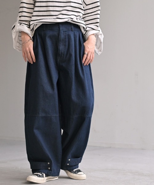 ゆるカーブ バナナデニムパンツ（デニムパンツ）｜HUG.U（ハグユー）の