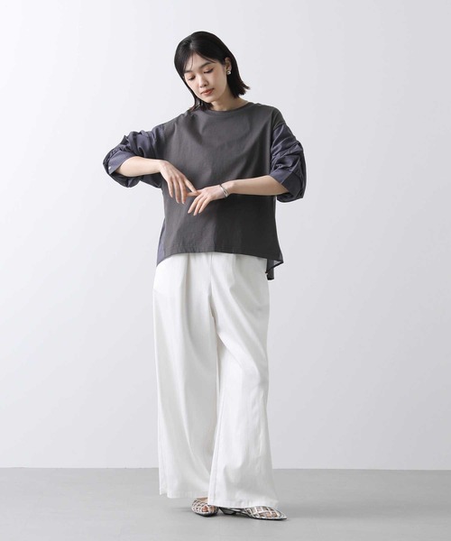 Gready Brilliant（グレディブリリアン）の「シアータックパフカットソー（Tシャツ/カットソー・レディース・ピンク/チャコールグレー・FREE）」の6枚目の写真