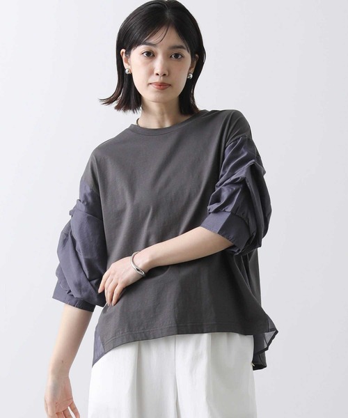 Gready Brilliant（グレディブリリアン）の「シアータックパフカットソー（Tシャツ/カットソー・レディース・ピンク/チャコールグレー・FREE）」の7枚目の写真