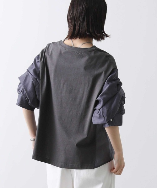 Gready Brilliant（グレディブリリアン）の「シアータックパフカットソー（Tシャツ/カットソー・レディース・ピンク/チャコールグレー・FREE）」の9枚目の写真