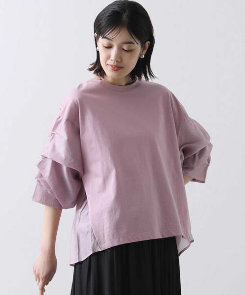 Gready Brilliant（グレディブリリアン）の「シアータックパフカットソー（Tシャツ/カットソー・レディース・ピンク/チャコールグレー・FREE）」の18枚目の写真