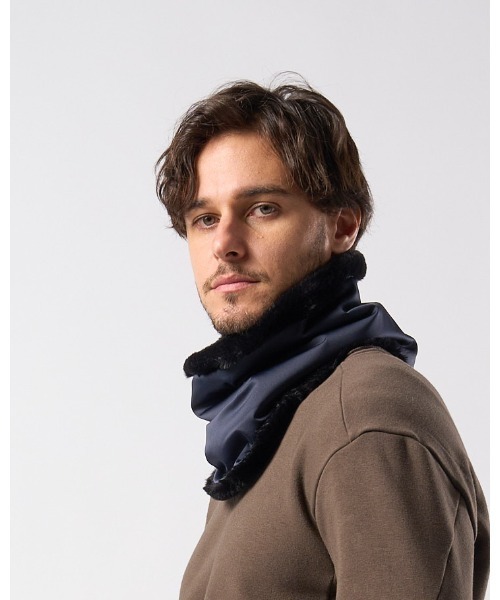 wjk(ダヴルジェイケイ)の「combi neck warmer(ネックウォーマー/スヌード・メンズ・ネイビー/ブラック・FREE)」の5枚目の写真