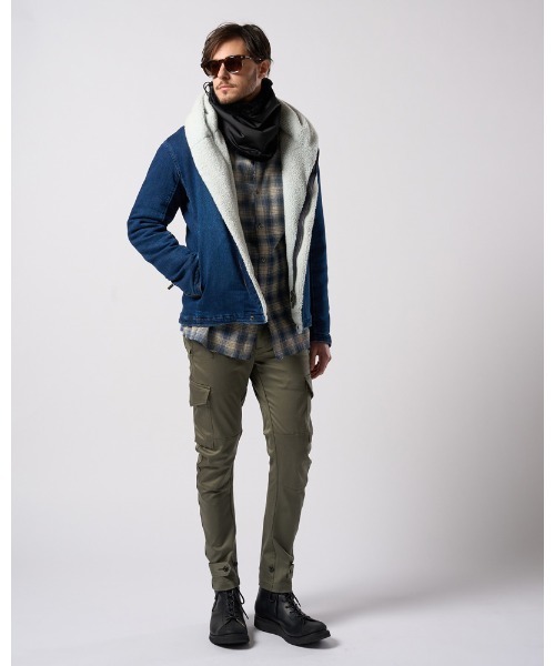 wjk（ダヴルジェイケイ）の「combi neck warmer（ネックウォーマー/スヌード・メンズ・ネイビー/ブラック・FREE）」の21枚目の写真