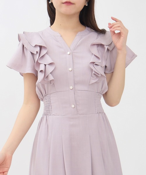 ASTORIA ODIER（アストリアオディール）の「ラッフルフリルスキッパーワンピース（ワンピース・レディース・ホワイト×ブルー/サックスブルー/ネイビー/ラベンダー・MEDIUM）」の22枚目の写真