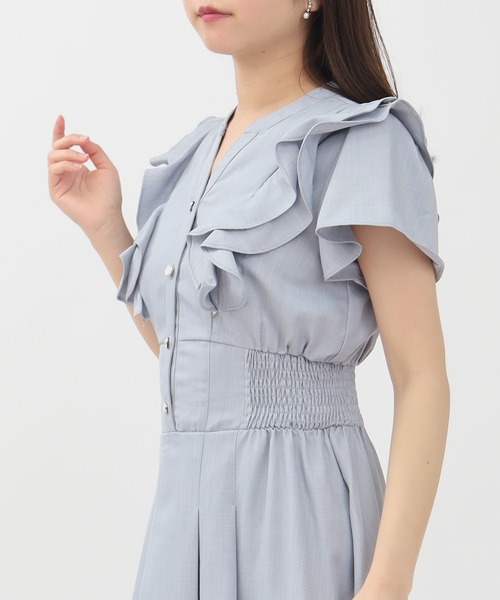 ASTORIA ODIER（アストリアオディール）の「ラッフルフリルスキッパーワンピース（ワンピース・レディース・ホワイト×ブルー/サックスブルー/ネイビー/ラベンダー・MEDIUM）」の15枚目の写真