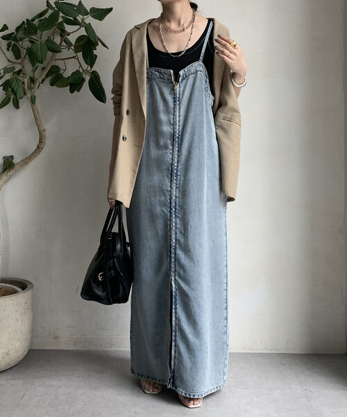 DouDou（ドゥドゥ）の「ラメステッチキャミタンク（Tシャツ/カットソー・レディース・チャコールグレー/ブラック/オフホワイト・FREE）」の14枚目の写真