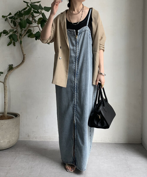 DouDou（ドゥドゥ）の「ラメステッチキャミタンク（Tシャツ/カットソー・レディース・チャコールグレー/ブラック/オフホワイト・FREE）」の15枚目の写真