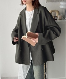 ブラウンストライプ テーラードジャケット　シルク　レディース　個性的 ブラウンストライプ テーラードジャケット シルク レディース 個性的