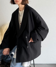 classicalelf | ゆったりサイズなのに、きちんと見えも叶える心地よさ。オーバーサイズ袖タックダブルボタンテーラードジャケット（長袖）(テーラードジャケット)