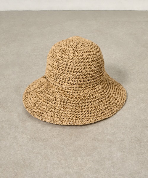 COLONY 2139(コロニートゥーワンスリーナイン)の「手編みつば広ペーパーハット(ハット・レディース・ブラック/ベージュ/モカ・FREE)」の8枚目の写真