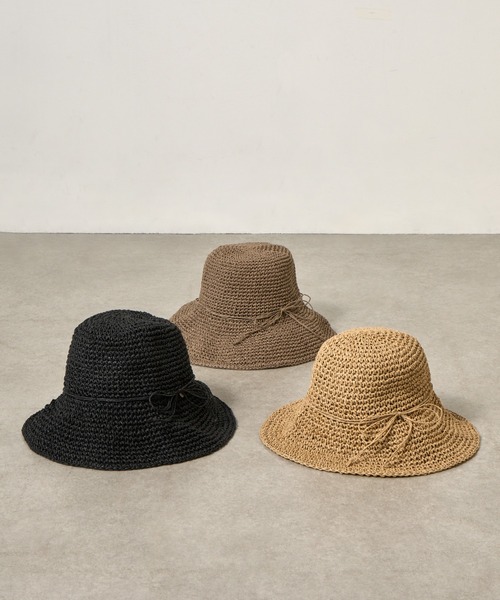 COLONY 2139(コロニートゥーワンスリーナイン)の「手編みつば広ペーパーハット(ハット・レディース・ブラック/ベージュ/モカ・FREE)」の11枚目の写真