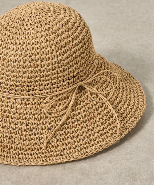 COLONY 2139(コロニートゥーワンスリーナイン)の「手編みつば広ペーパーハット(ハット・レディース・ブラック/ベージュ/モカ・FREE)」の7枚目の写真