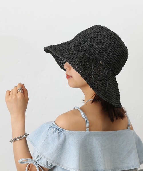 COLONY 2139(コロニートゥーワンスリーナイン)の「手編みつば広ペーパーハット(ハット・レディース・ブラック/ベージュ/モカ・FREE)」の15枚目の写真