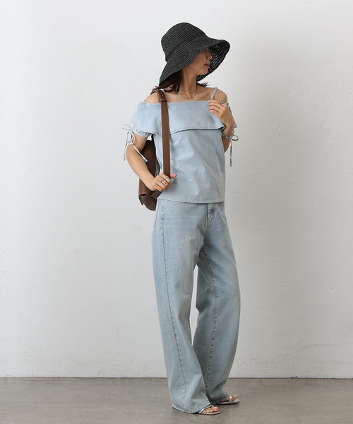 COLONY 2139(コロニートゥーワンスリーナイン)の「手編みつば広ペーパーハット(ハット・レディース・ブラック/ベージュ/モカ・FREE)」の19枚目の写真