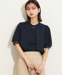 nissen | 【販売終了】【ＵＶカット・防汚・花粉防止】ボウタイ半袖ブラウス(シャツ/ブラウス)