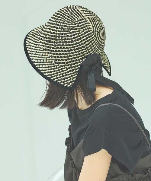 LAKOLE（ラコレ）の「リボン付きペーパーハット / 288133（ハット・レディース・ブラック/ブラウン・FREE）」の2枚目の写真