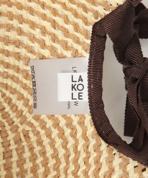 LAKOLE（ラコレ）の「リボン付きペーパーハット / 288133（ハット・レディース・ブラック/ブラウン・FREE）」の5枚目の写真