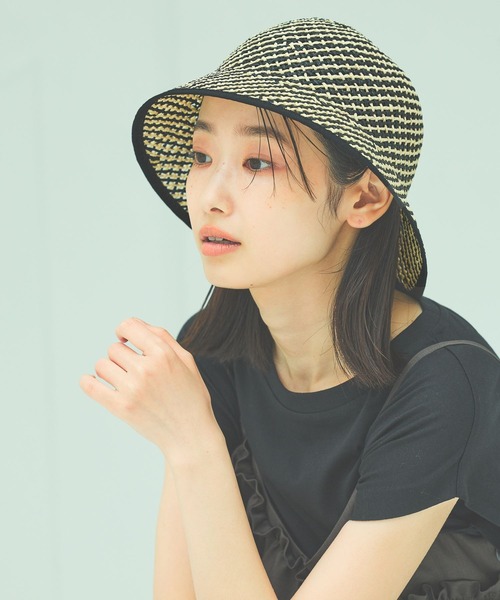 LAKOLE（ラコレ）の「リボン付きペーパーハット / 288133（ハット・レディース・ブラック/ブラウン・FREE）」の11枚目の写真