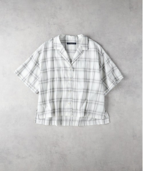 Right-on（ライトオン）の「【HONEYSUCKLE ROSE】チェック開襟半袖シャツ（シャツ/ブラウス・レディース・オフホワイト/ベージュ/ブルー・L/M）」の13枚目の写真